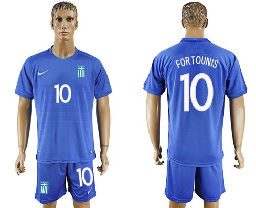 Greece 10 Fortounis Away Soccer Country Jersey