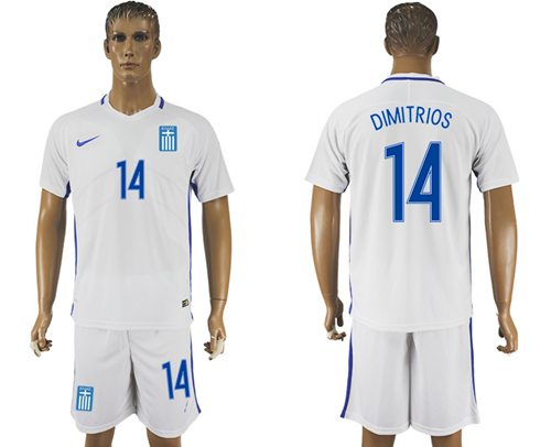 Greece 14 Dimitrios Home Soccer Country Jersey