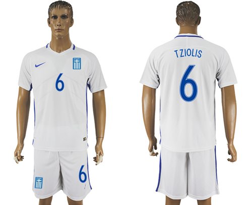 Greece 6 Tziolis Home Soccer Country Jersey