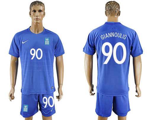 Greece 90 Giannoulis Away Soccer Country Jersey