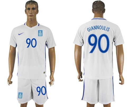 Greece 90 Giannoulis Home Soccer Country Jersey