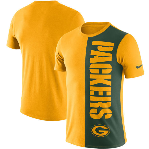 Green Bay Packers  Coin Flip Tri Blend T Shirt GoldGreen