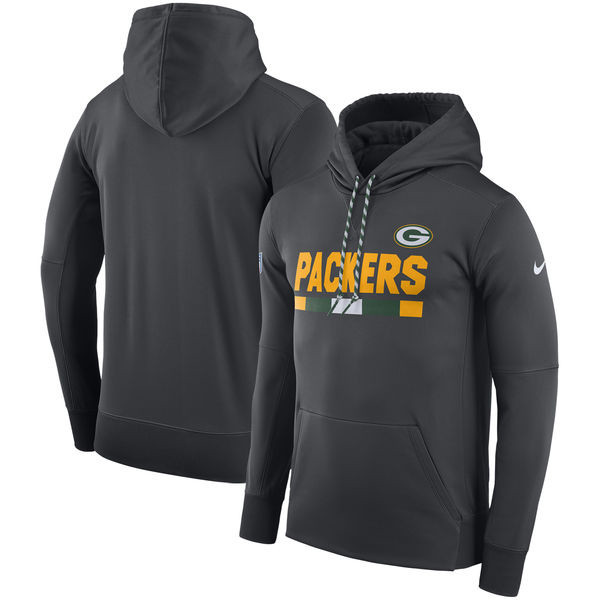 Green Bay Packers  Team Name Performance Pullover Hoodie Charcoal