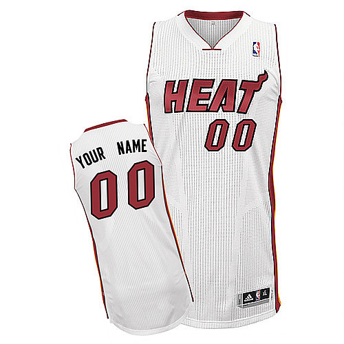 Heats Personalized Authentic White NBA Jersey