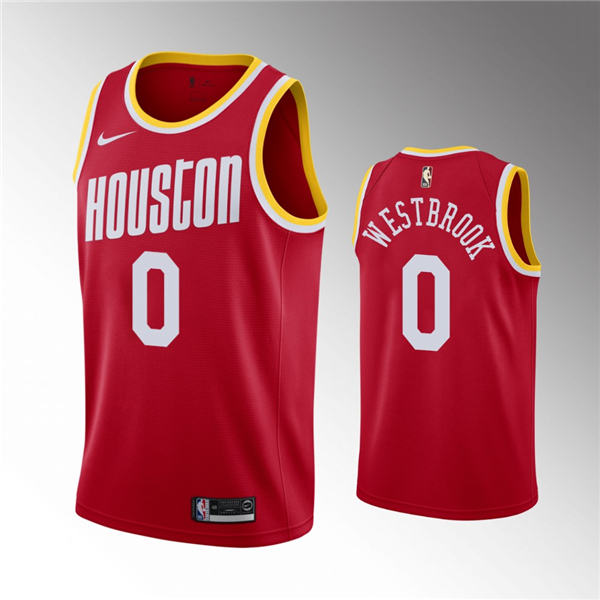Houston Rockets #0 Russell Westbrook 2019 20 Hardwood Classics Red Jersey