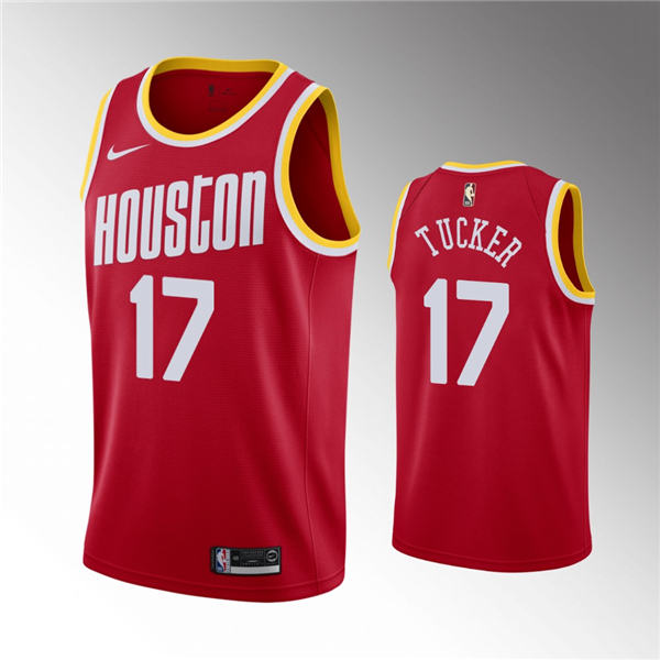Houston Rockets #17 P.J. Tucker 2019 20 Hardwood Classics Jersey   Red