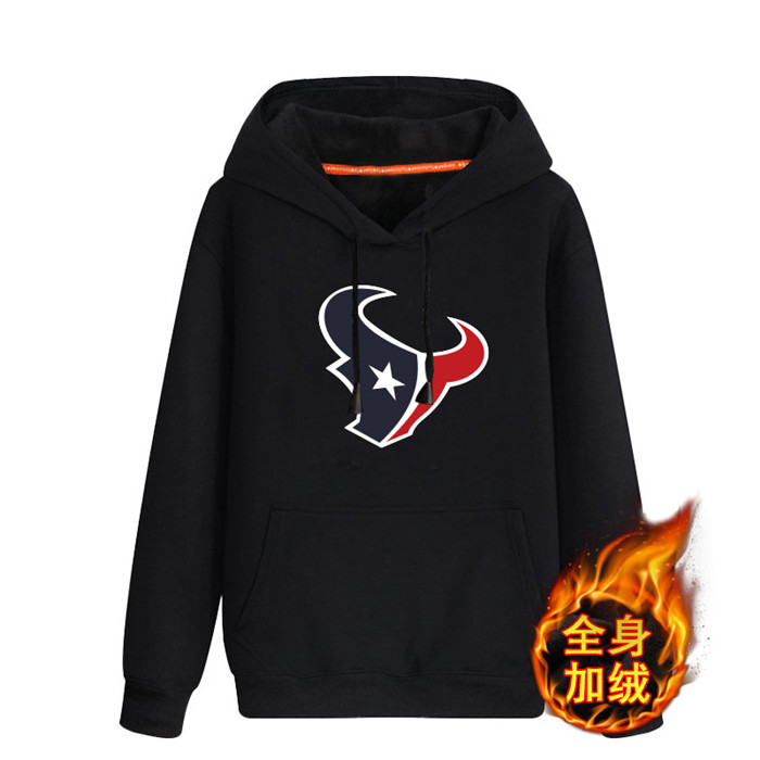 Houston Texans Black Men's Winter Thick NFL Pullover Hoodie