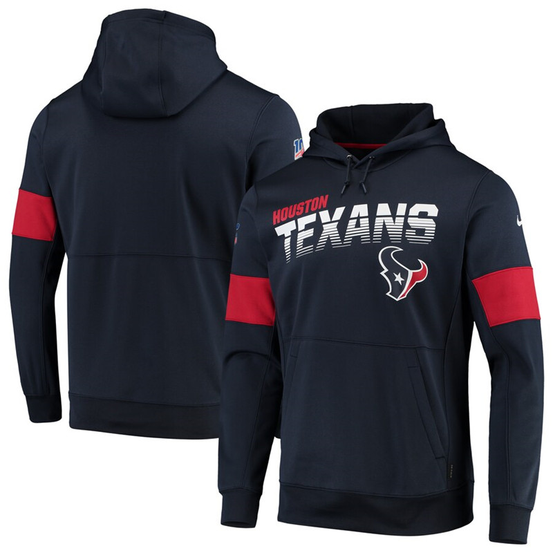 Houston Texans Nike Sideline Team Logo Performance Pullover Hoodie Navy
