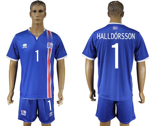 Iceland 1 Halldorsson Home Soccer Country Jersey