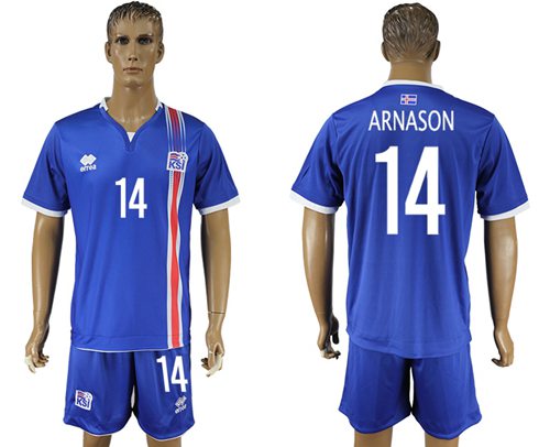 Iceland 14 Arnason Home Soccer Country Jersey