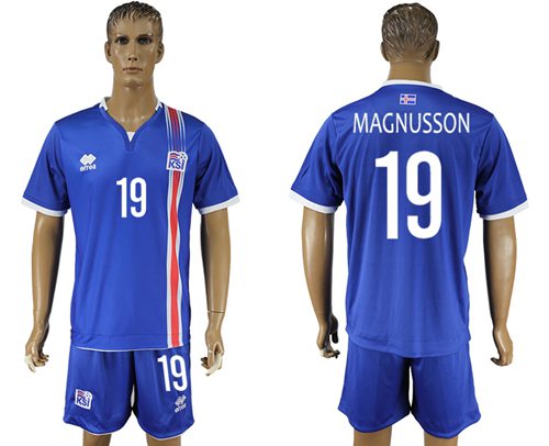 Iceland 19 Magnusson Home Soccer Country Jersey
