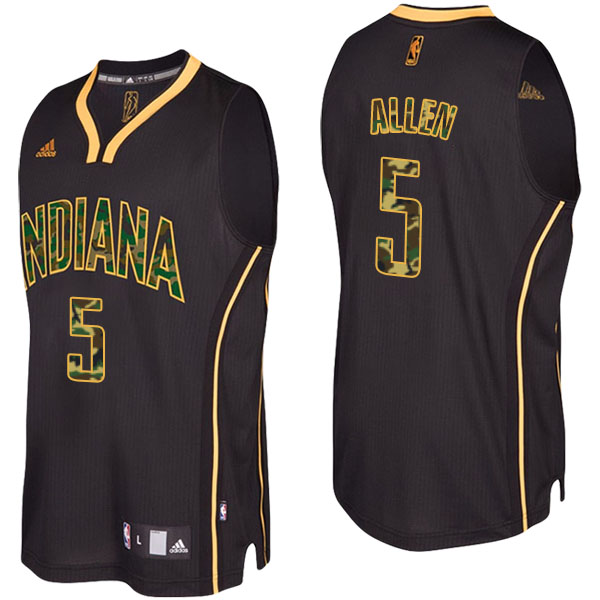 Indiana Pacers Lavoy Allen Camo Fashion Swingman Black Jersey