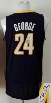 Indiana Pacers Revolution 30 Autographed 24 Paul George Navy Blue Stitched NBA Jersey