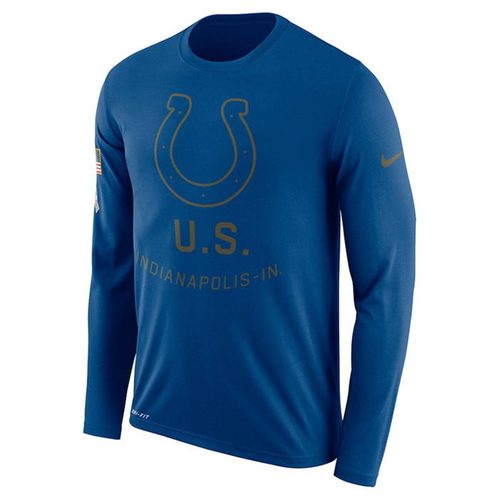 Indianapolis Colts  Salute to Service Sideline Legend Performance Long Sleeve T Shirt Royal