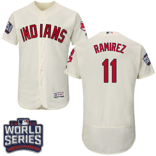 Indians 11 Juan Ramirez Cream 2016 World Series Flexbase Jersey