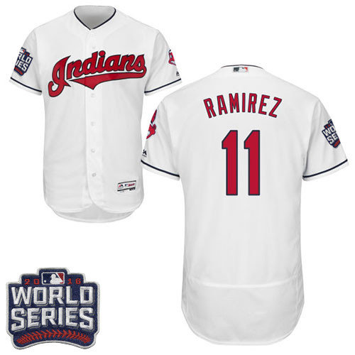 Indians 11 Juan Ramirez White 2016 World Series Flexbase Jersey