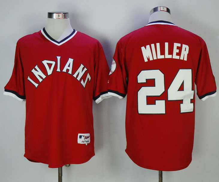 Indians 24 Andrew Miller Red Turn Back the Clock Jersey