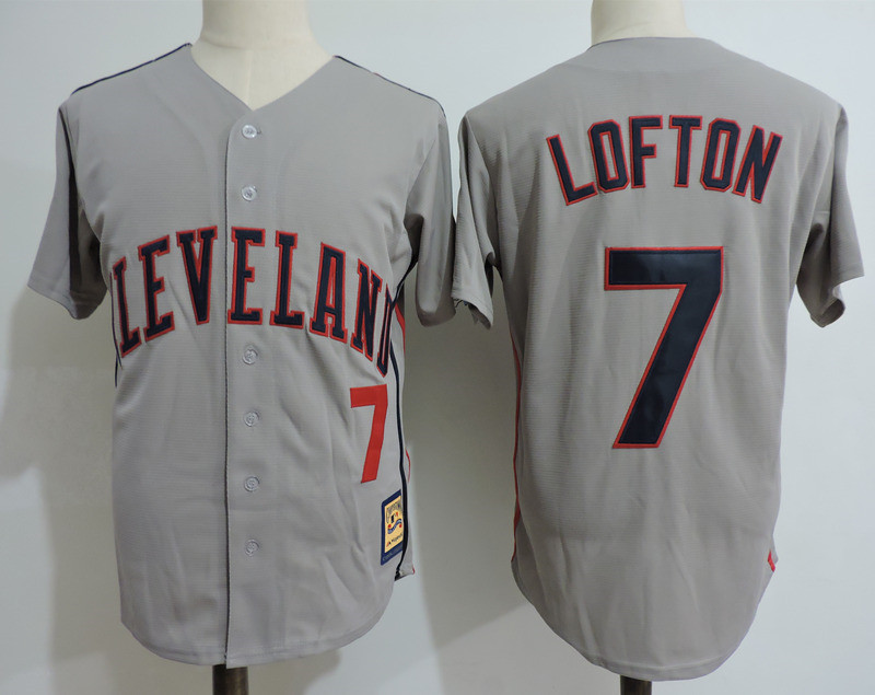 Indians 7 Kenny Lofton Gray Cooperstown Collection Throwback Jersey