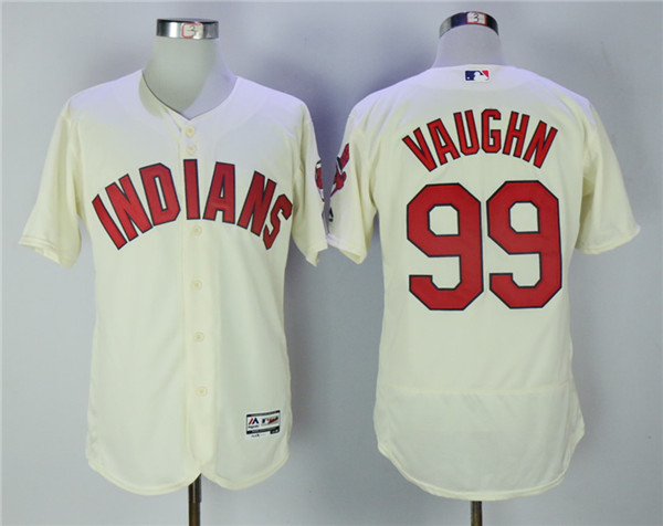 Indians 99 Ricky Vaughn Cream Flexbase Jersey
