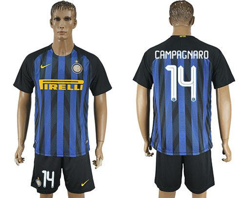 Inter Milan 14 Campagnaro Home Soccer Club Jersey