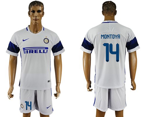 Inter Milan 14 Montoya White Away Soccer Club Jersey