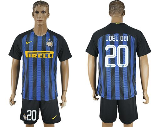 Inter Milan 20 Joel Obi Home Soccer Club Jersey