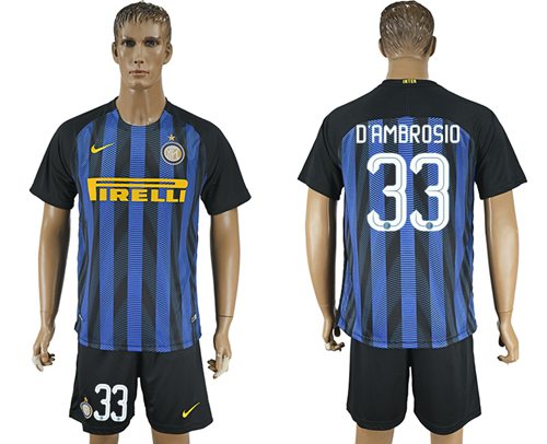 Inter Milan 33 Dambrosio Home Soccer Club Jersey