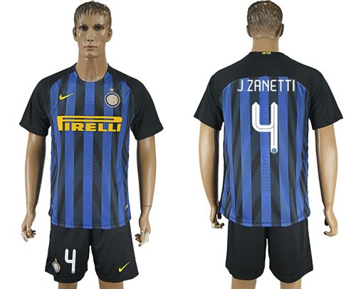 Inter Milan 4 JZanetti Home Soccer Club Jersey