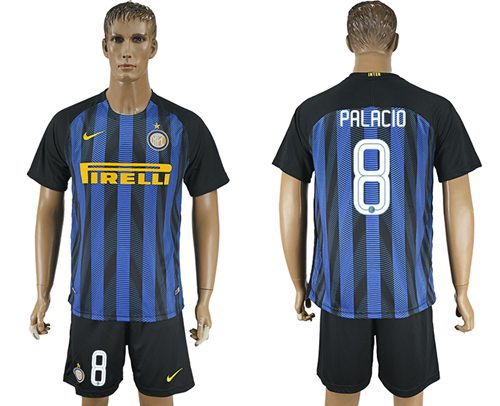 Inter Milan 8 Palacio Home Soccer Club Jersey