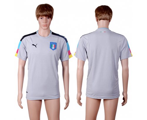 Italy Blank Grey Goalkeeper Soccer Country Jersey