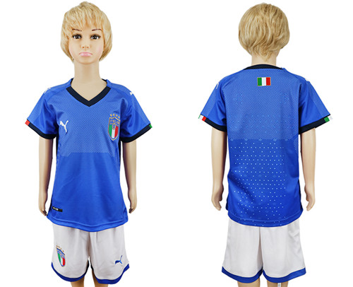 Italy Home 2018 World Cup Youth Soccer Jersey