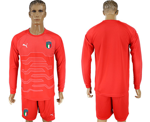 Italy Red Goalkeeper 2018 FIFA World Cup Long Sleeve Soccer Jersey