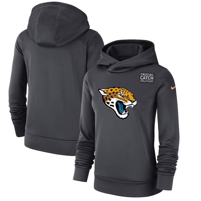 Jacksonville Jaguars Anthracite Women's  Crucial Catch Performance Hoodie