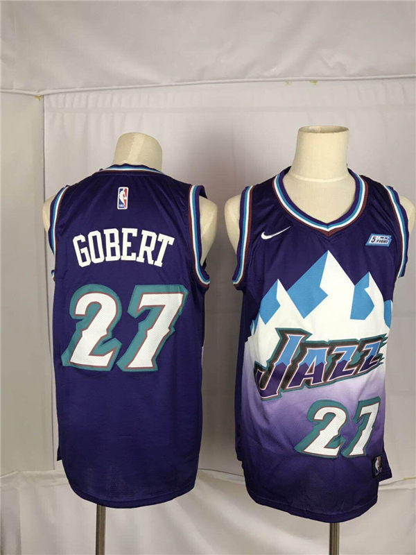 Jazz 27 Rudy Gobert Purple Nike Swingman Jersey