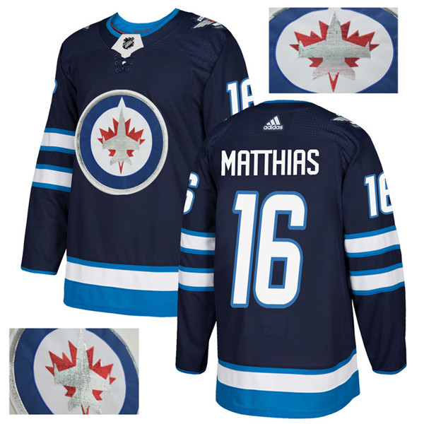 Jets 16 Shawn Matthias Navy With Special Glittery Logo  Jersey