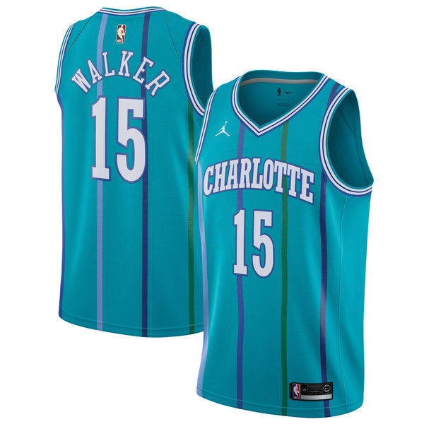Jordan NBA Charlotte Hornets #15 Kemba Walker Jersey 2017 18 New Season Blue Jerseys