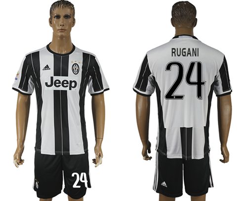 Juventus 24 Rugani Home Soccer Club Jersey