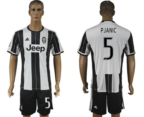 Juventus 5 Pjanic Home Soccer Club Jersey