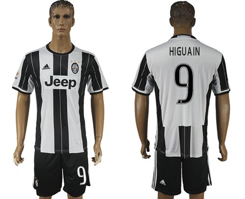 Juventus 9 Higuain Home Soccer Club Jersey