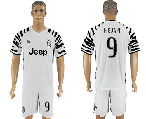 Juventus 9 Higuain SEC Away Soccer Club Jersey