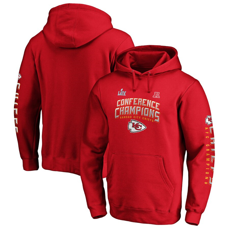 Kansas City Chiefs NFL Pro Line by Fanatics Branded 2019 AFC Champions End Around 2 Hit Pullover Hoodie Red