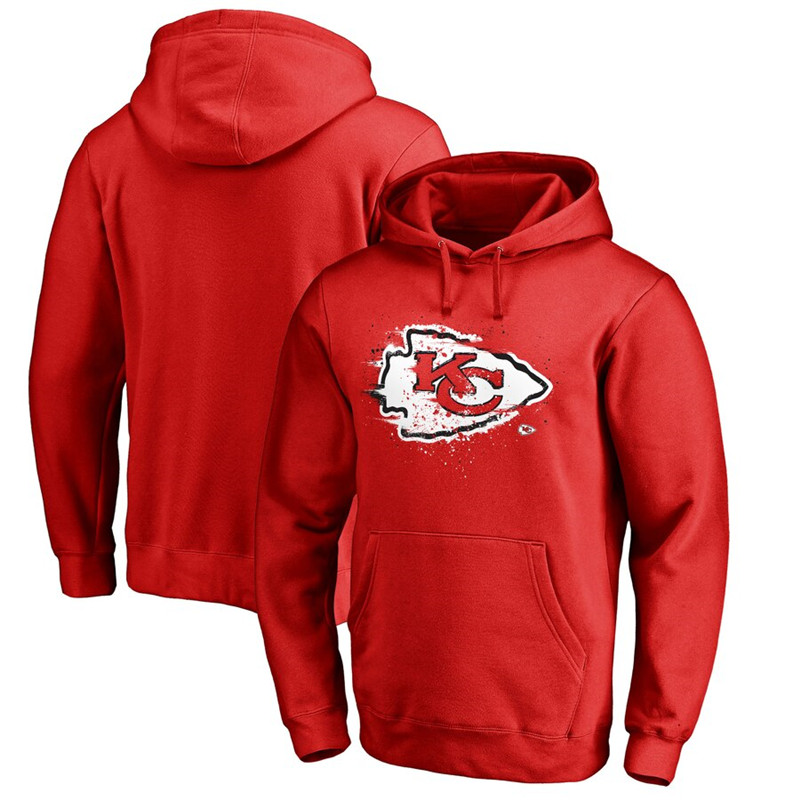 Kansas City Chiefs NFL Pro Line by Fanatics Branded Splatter Logo Pullover Hoodie Red