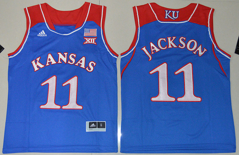 Kansas Jayhawks 11 Josh Jackson Blue Basketball Stitched NCAA Jersey