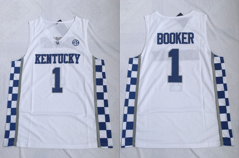 Kentucky Wildcats 1 Devin Booker White College Basketball Jersey