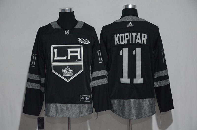 Kings 11 Anze Kopitar Black 1917 2017 100th Anniversary Stitched NHL Jersey