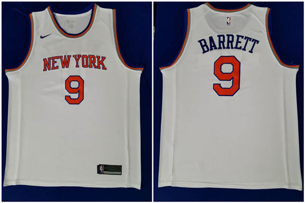 Knicks 9 R.J. Barrett White 2019 NBA Draft First Round Pick Nike Swingman Jersey