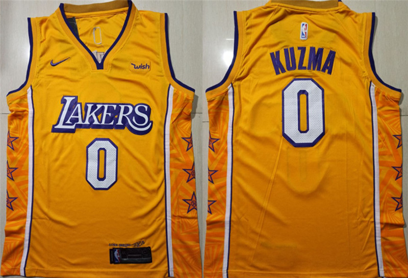 Lakers 0 Kyle Kuzma Yellow 2019 20 City Edition Nike Swingman Jersey