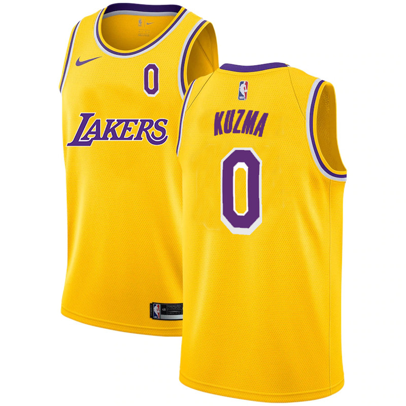Lakers 0 Kyle Kuzma Yellow 2020 2021 New City Edition Nike Swingman Jersey