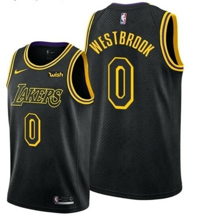 Lakers 0 Russell Westbrook Black Nike Swingman Jersey