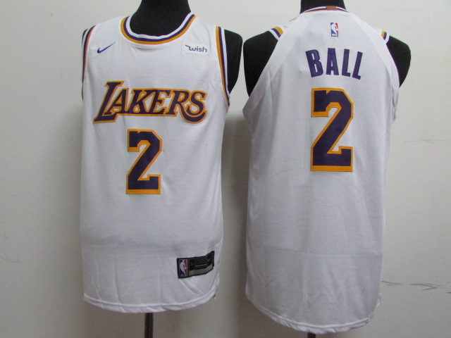 Lakers 2 Lonzo Ball White 2018 19  Authentic Jersey